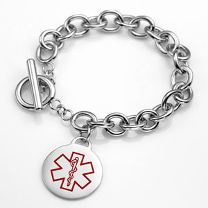 Medical Id Charm Bracelet 7 Inch Stainless Steel Includes Custom Medical Id Charm Bracelet 7 Inch Stainless Steel Includes Custom Engraving
