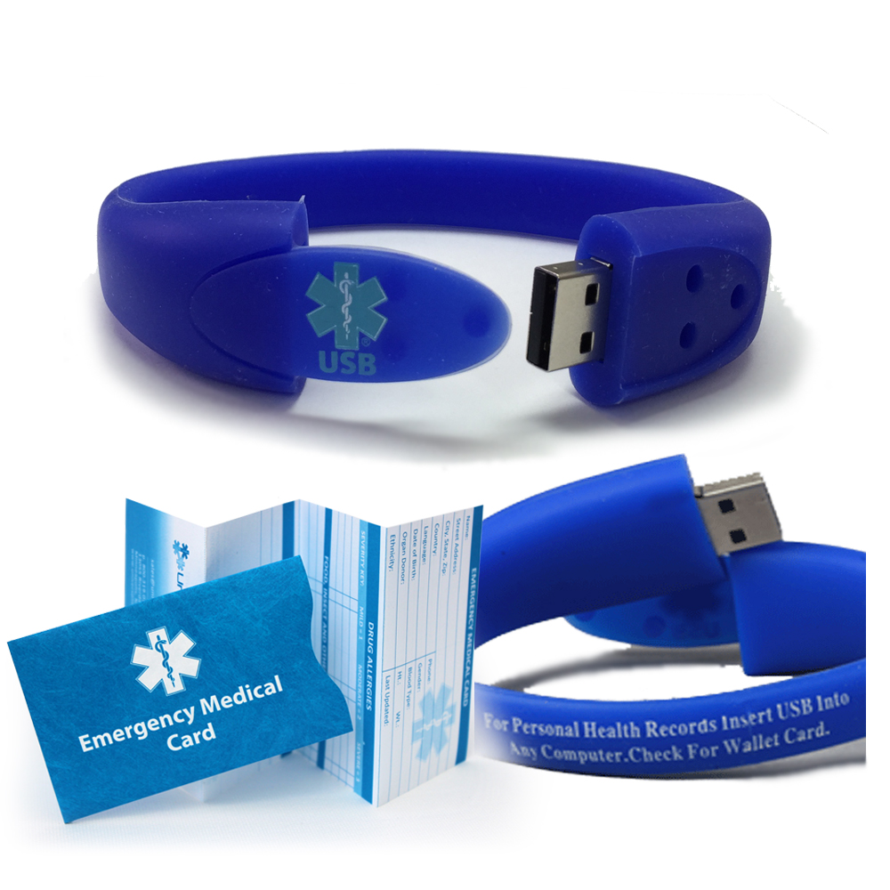 1 Gb Usb Medical Alert Bracelet Blue 1 Gb Usb Medical Alert Bracelet Blue