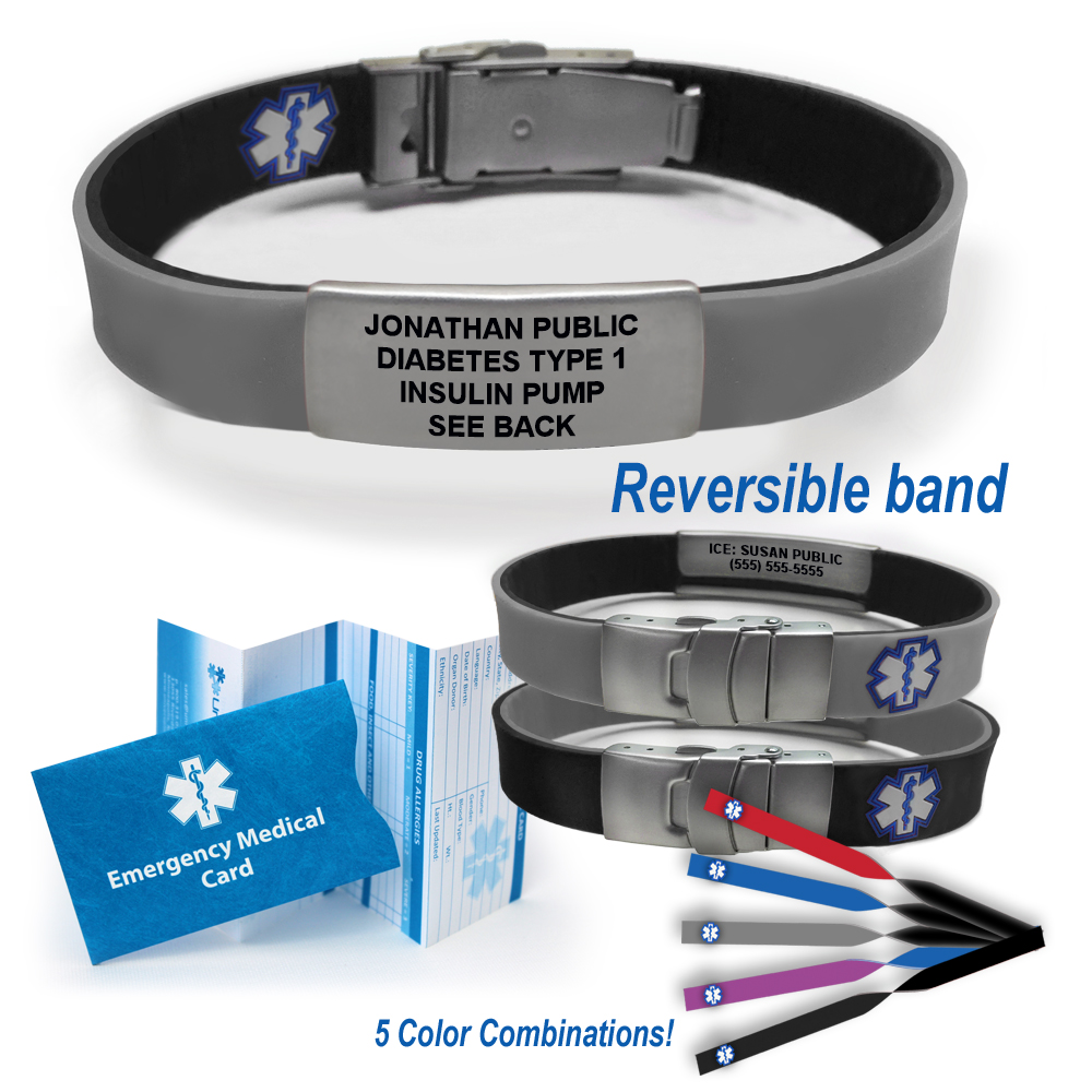 Sport Slim Medical Id Bracelet Universalmedicaldata Sport Slim Medical Alert Id Bracelet