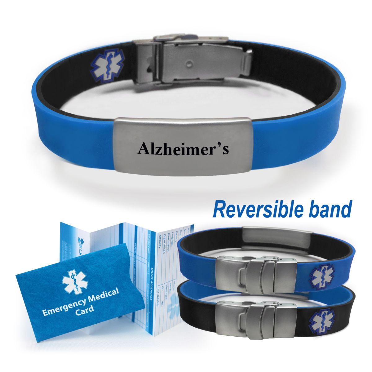 Alzheimer S Sport Slim Medical Alert Bracelet Now Pre Engraved Alzheimer S Sport Slim Medical Alert Bracelet