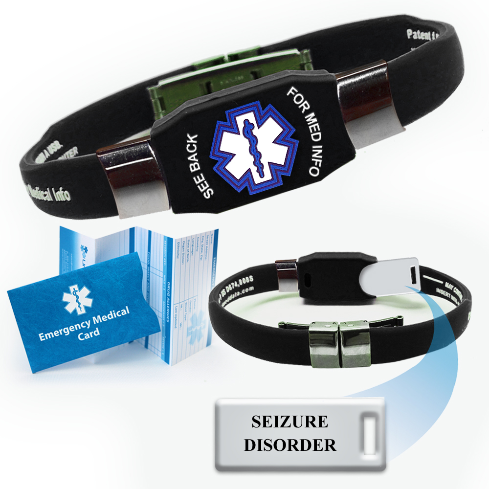 Seizures Elite Medical Alert Bracelet Now Pre Engraved Seizures Elite Medical Alert Bracelet Choose From A Variety Of Colors